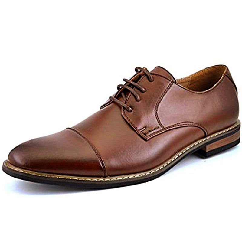 Bruno Marc Moda Italy Prince Men's Classic Modern Oxford Lace Dress Shoes,Size 10.5W,Dark Brown - Image 1